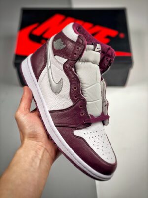 AJ Jordan 1 High OG Bordeaux/White-Metallic Silver 555088-611