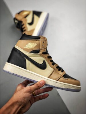 AJ Jordan 1 High Premium Fossil Black/Fossil-Pale Ivory AH7389-003