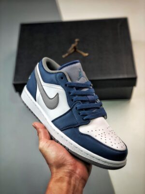 AJ Jordan 1 Low True Blue/White/Cement Grey 553558-412