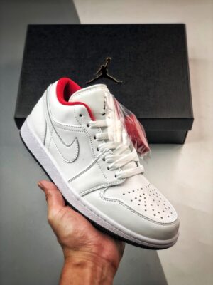AJ Jordan 1 Low White Red with Mismatched Insoles 553560-164