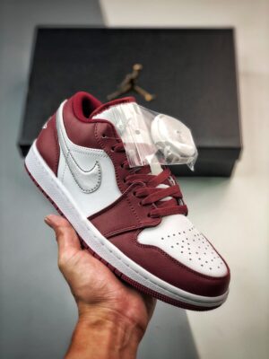 AJ Jordan 1 Low White/Bordeaux 553558-615