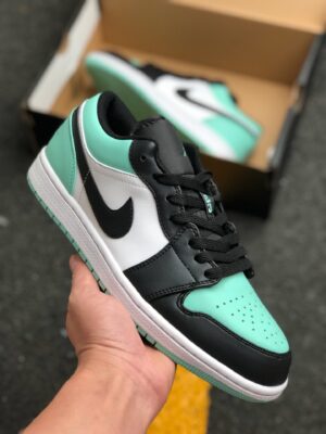 AJ Jordan 1 Low White/Emerald Rise-Black 553558-117