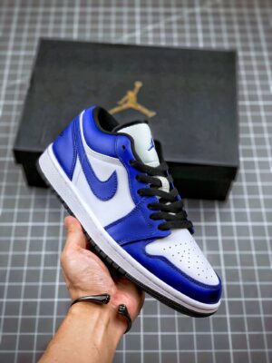AJ Jordan 1 Low White/Game Royal-Black 553558-124