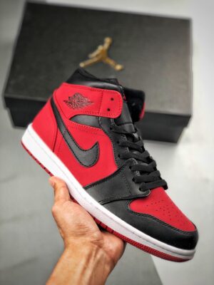 AJ Jordan 1 Mid 'Bred' Gym Red/Black-White