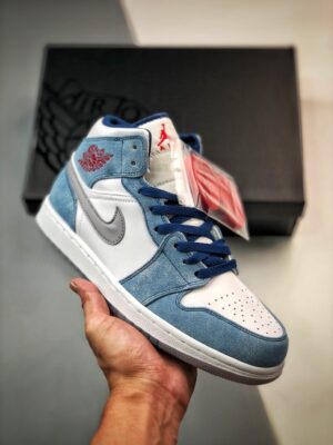 AJ Jordan 1 Mid French Blue/Fire Red-White-Light Steel Grey DN3706-401