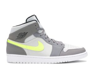 AJ Jordan 1 Mid 'Gunsmoke Volt' Unfading Sneaker