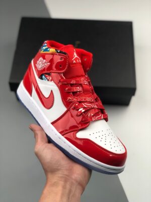 AJ Jordan 1 Mid Red Patent DC7294-600