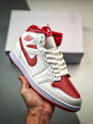 AJ Jordan 1 Mid "Reverse Chicago" White/Pomegranate BQ6472-161