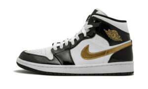 AJ Jordan 1 Mid SE Black Gold Patent Leather