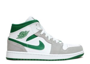 AJ Jordan 1 Mid SE 'Grey Pine Green' Everlasting Sneaker