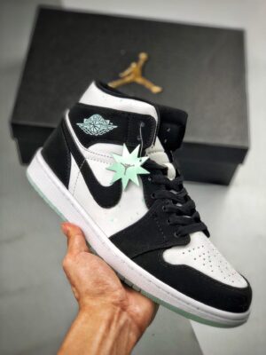 AJ Jordan 1 Mid SE Panda White/Black-Teal Tint BQ6932-103