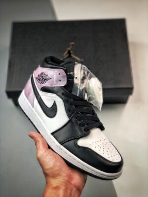 AJ Jordan 1 Mid "Tie-Dye" Black/White/Amethyst Wave/Bleached Coral DM1200-001