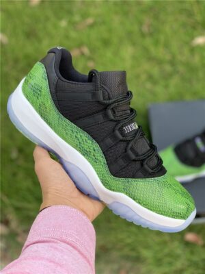 AJ Jordan 11 Retro Low Black/Nightshade-White-Volt Ice 528895-033