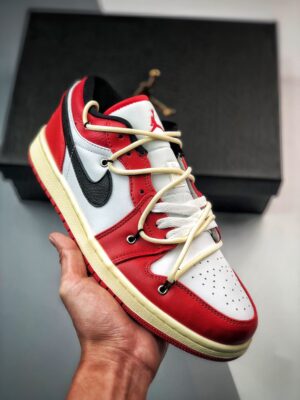 Custom AJ Jordan 1 Low 'Chicago' Red White