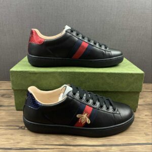 Gucci Men's Ace Embroidered Black Sneaker Size 7 - 11.5 US